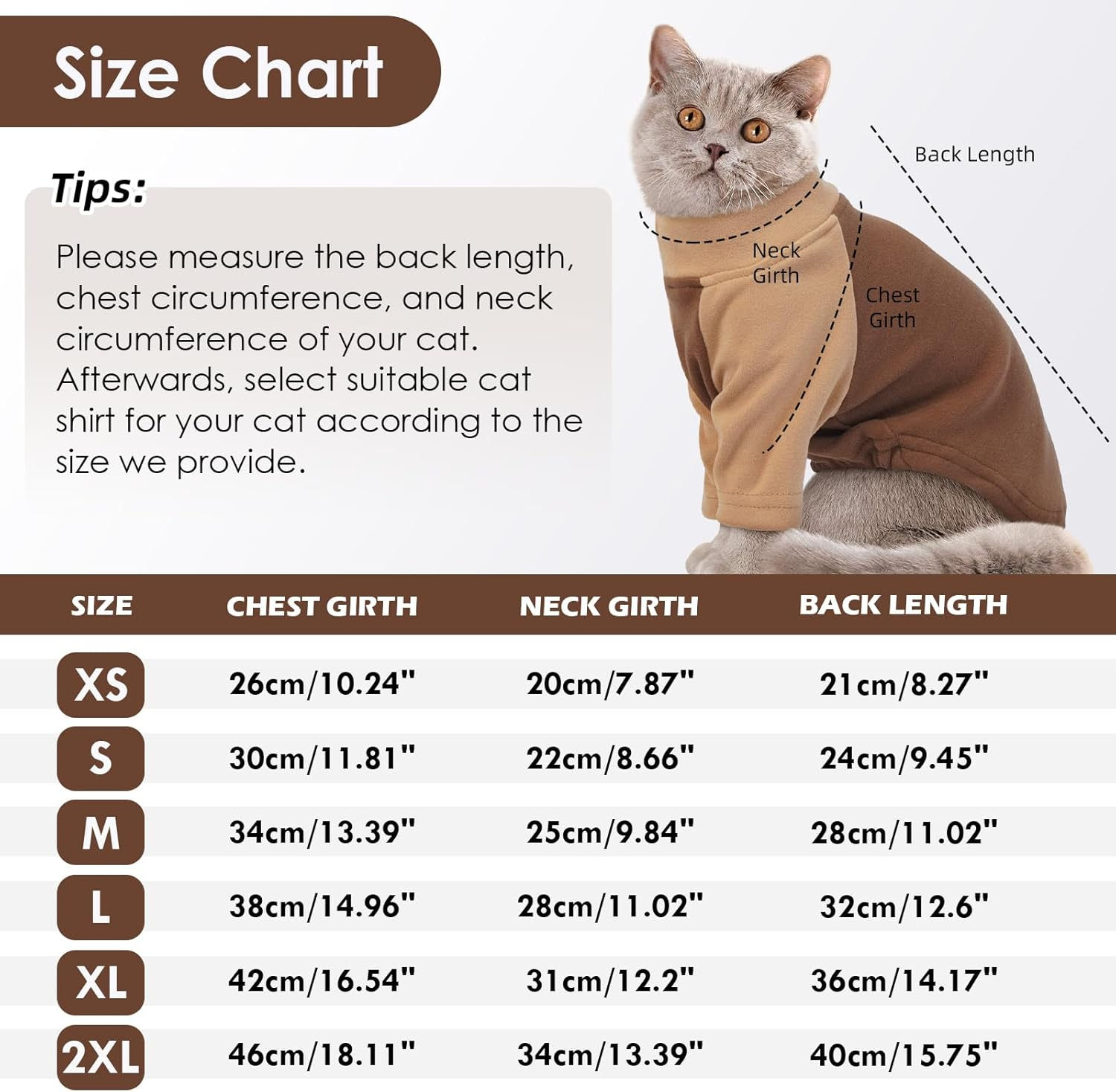 DENTRUN Cat Jumper, Cat Sweater, Cat Fleece, Cat Warm Coat, Cat Pajamas, Hairless Cat Outfit, Cat T Shirt, Cold Weather Cat Pullover,Cat Cloth image number 6