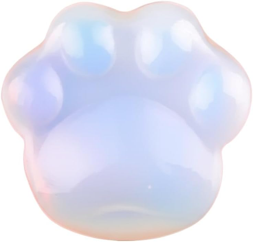 Synthetic Opal Cat Paw Lucky Charm - Healing Crystal Decor for Good Luck, Protection & Spiritual Gift image number 1