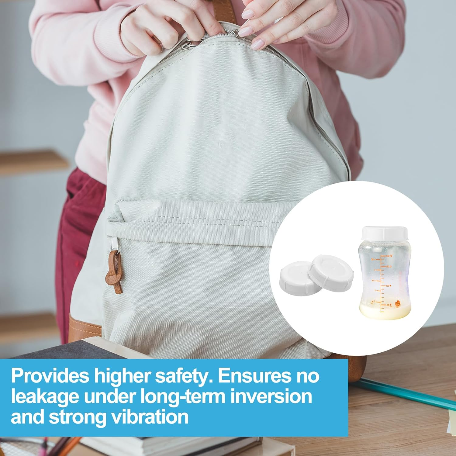 10Pcs Bottle Caps for Babies, Bottle Caps for Bottles Compatible with Bottles Lansinoh MAM Pigeon (White) - Orange image number 5