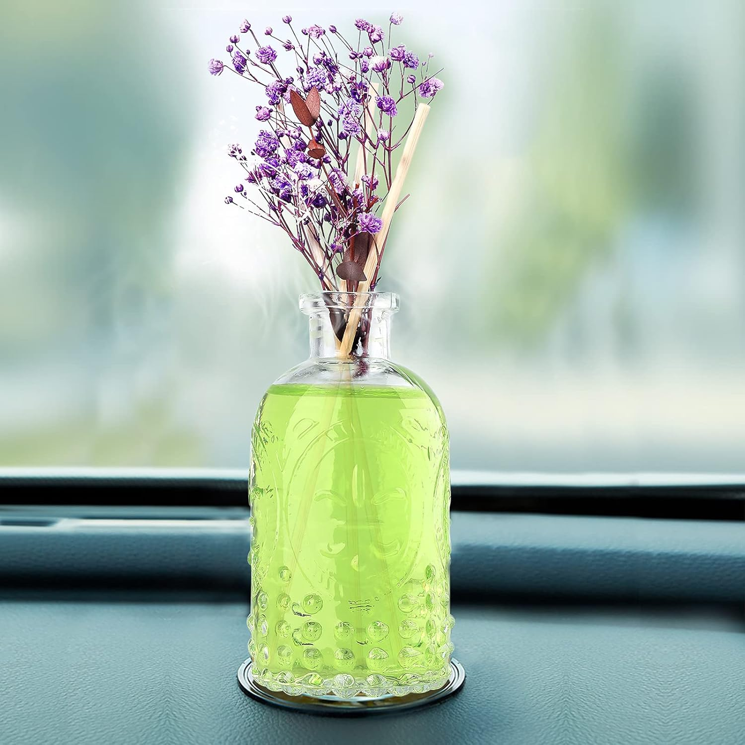 Reed Diffuser Glass Bottles Empty Set of 4 DIY Clear Decorative Bottles Fragrance Vase Jars Oil Diffusers Container with Sticks for Home Office Desk Wedding Valentine Decor Car Girl Women image number 2