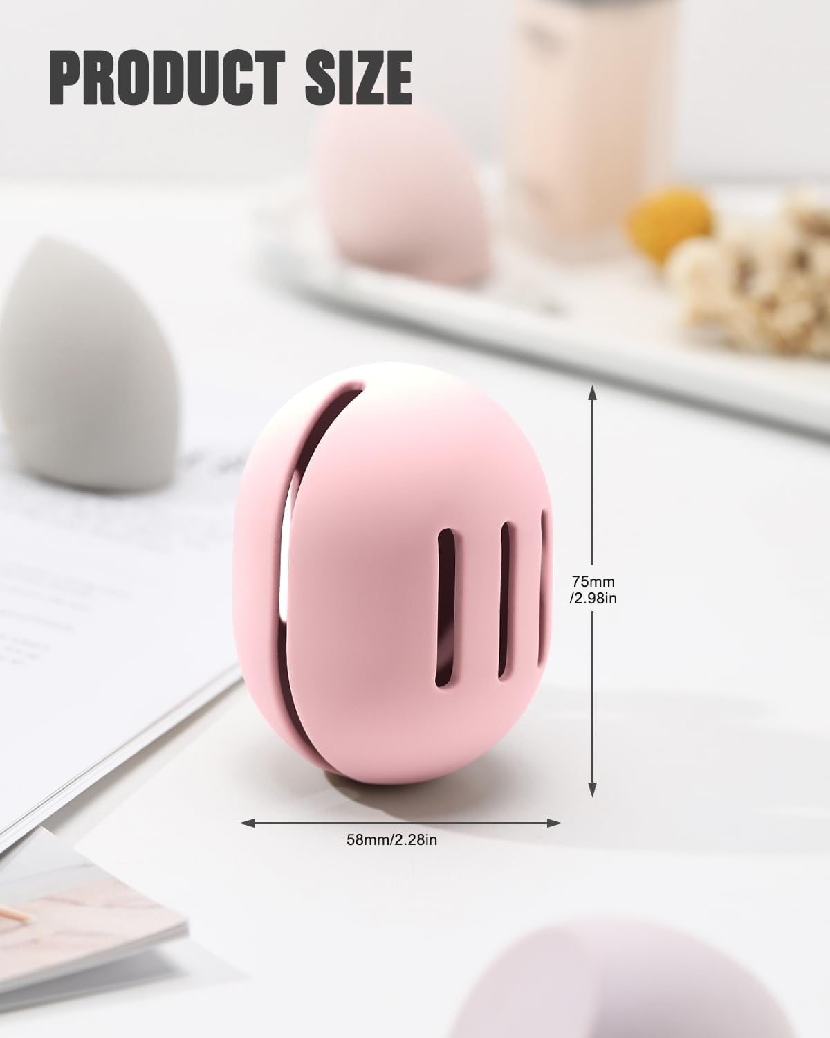 FERYES 2 PCS Makeup Sponge Holder &ndash; Shatterproof Eco-Friendly Silicone Beauty Make up Blender Case for Travel image number 3