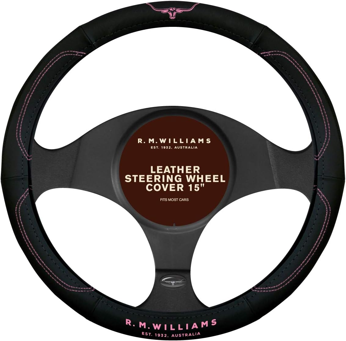 RM Williams SWRMW PNK Pink Steering Wheel Cover, Pink