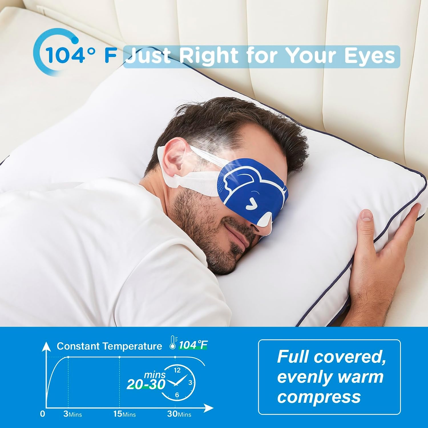 20 Packs Men'S Steam Eye Mask,Heated Eye Mask for Dry Eyes Dark Circles Puffy Eyes,Disposable SPA Warm Compress,Travel Essentials & Relaxation Gifts for Men|Teacher|Dad|Boyfriend|Family(Unscented) image number 2