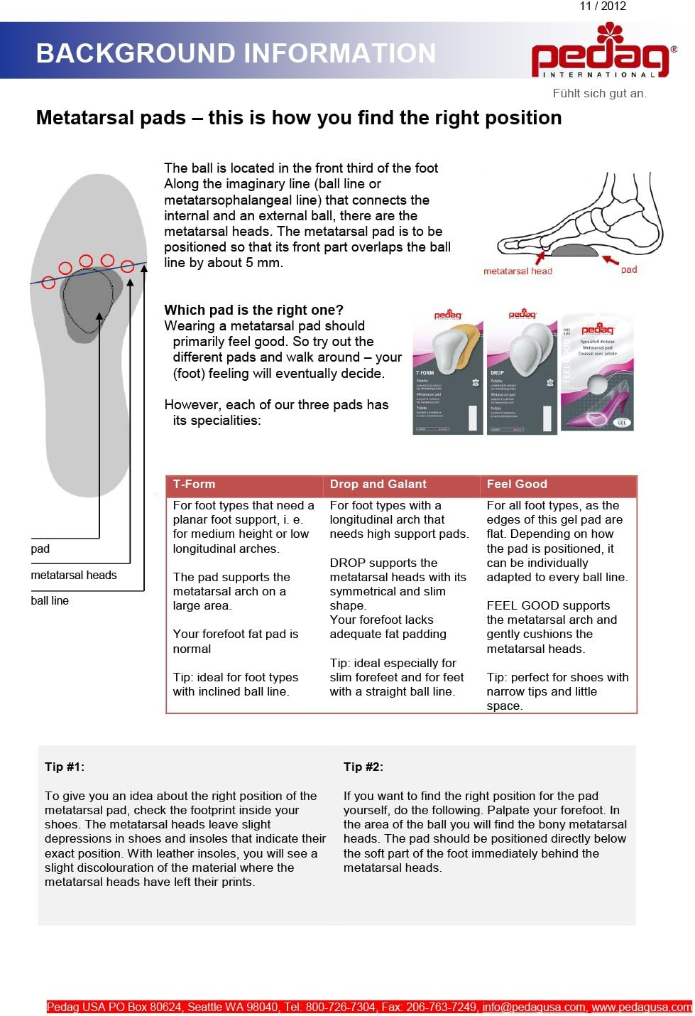 T-Form Anatomically Correct Metatarsal Arch Pads to Lift and Shape, Leather image number 3