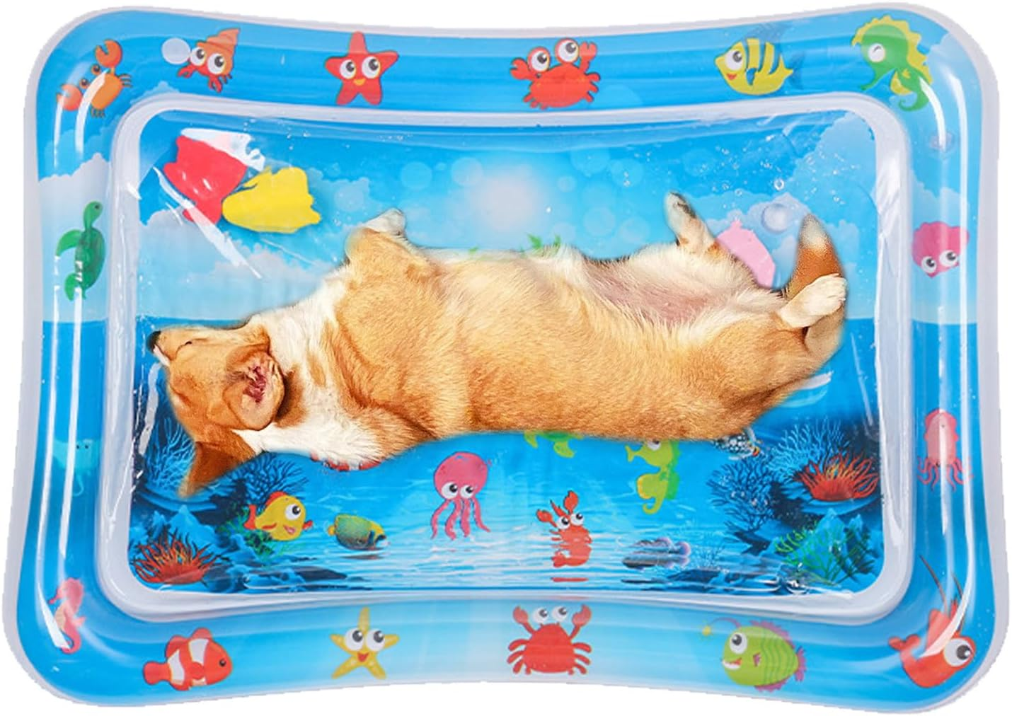 Water Sensor Mat - Cat Mat, Interactive Kitten Toys | PVC Leakproof Cat Water Sensory Pad, Water Sensory Playmat with Sea Theme, Bored Indoor Cats Toys, Sensor Water Playmat for Cats Dogs image number 1