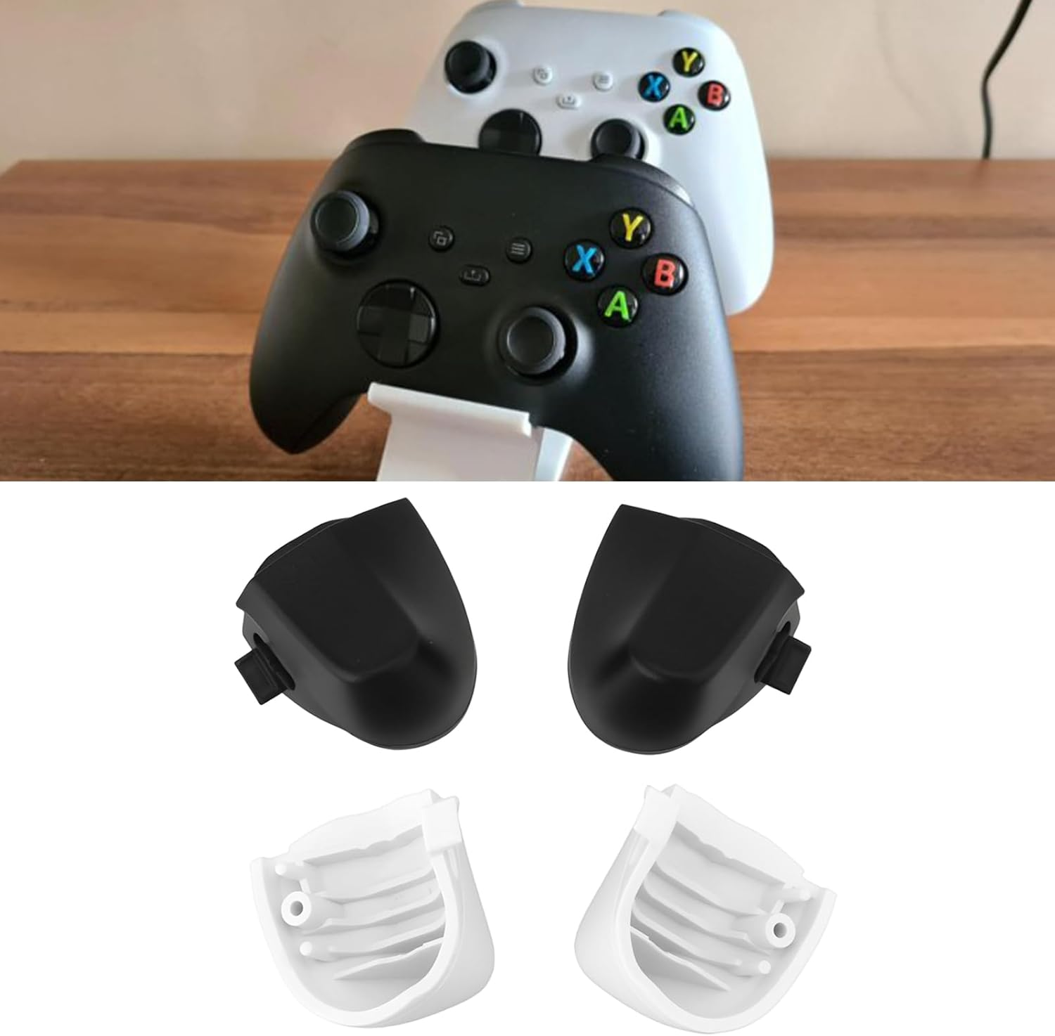 VGOL 4 Pairs LT RT Trigger Buttons Compatible with Xbox Series X | S Controllers (Black and White)