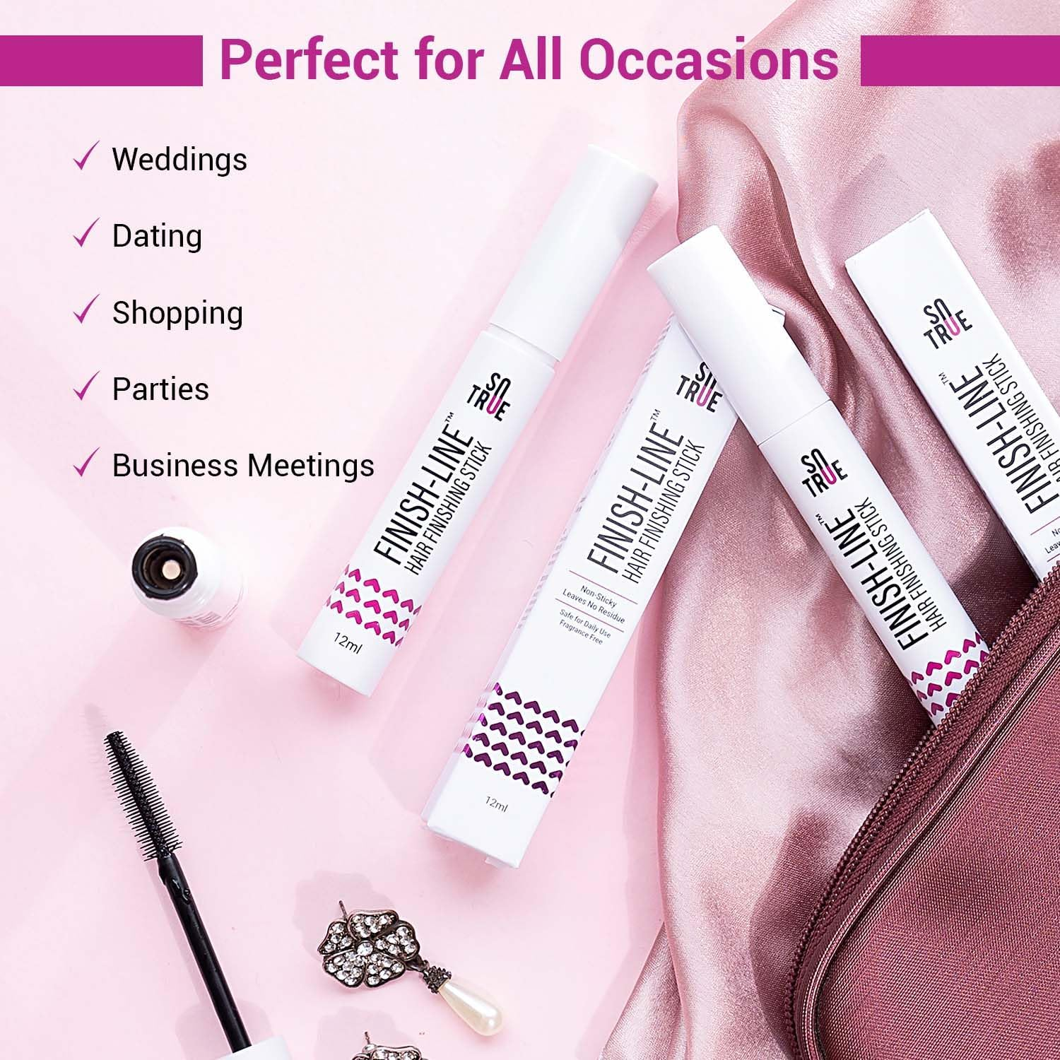 Sotrue Finish Line Hair Finishing Stick for Women 12Ml anti Flyaway for Smooth, Non-Greasy, and Non-Oily Look for All Hair Types image number 5