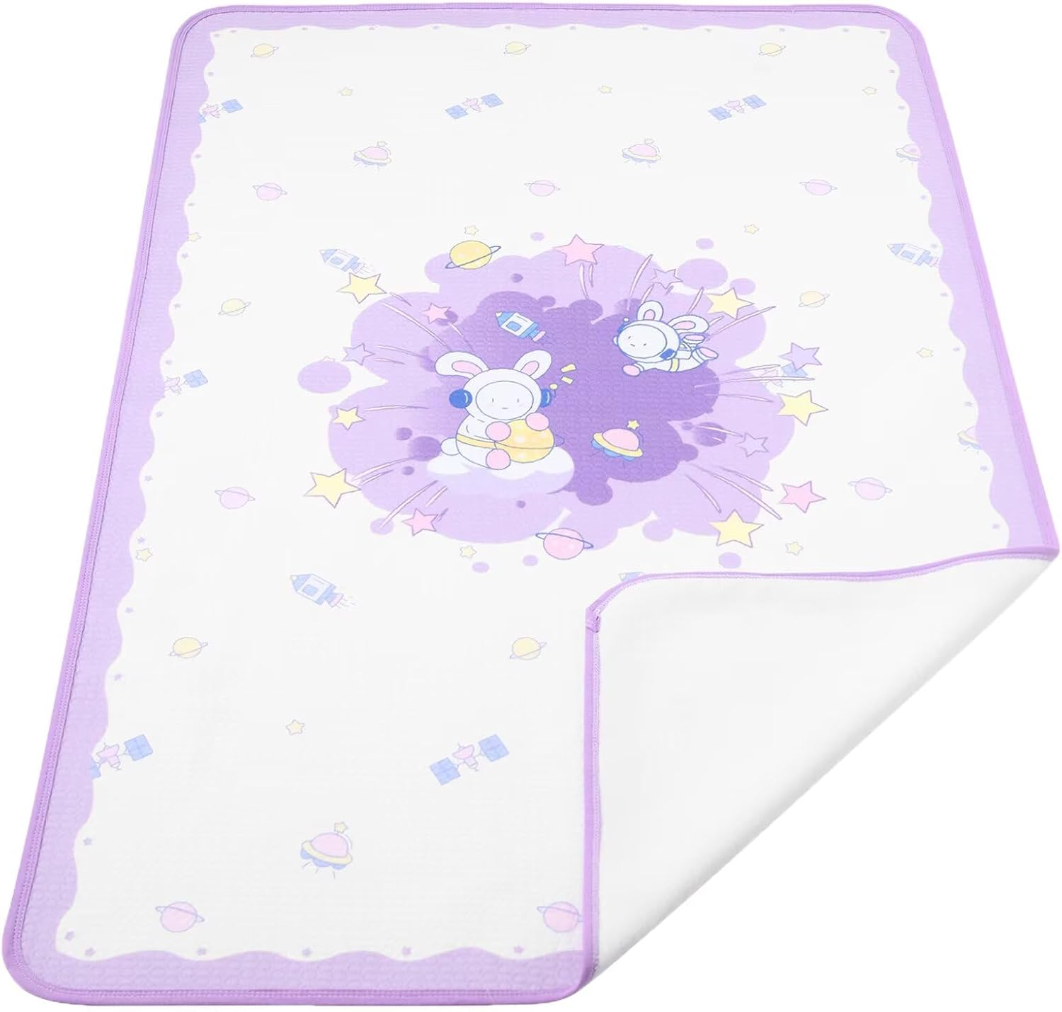 Landofgenie Oversized Waterproof Changing Mat 80 X 120 Cm Washable Reusable Changing Mat - Bunny image number 5