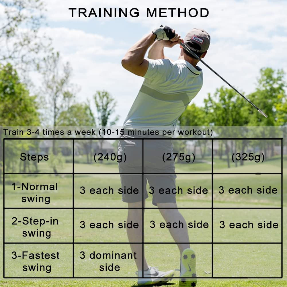 HH-GOLF Golf Swing Speed Trainer, 3 in 1 Adjustable Clubs Weight Golf Speed Stick, Golf Swing Training Aid Improves Distance and Accuracy image number 5