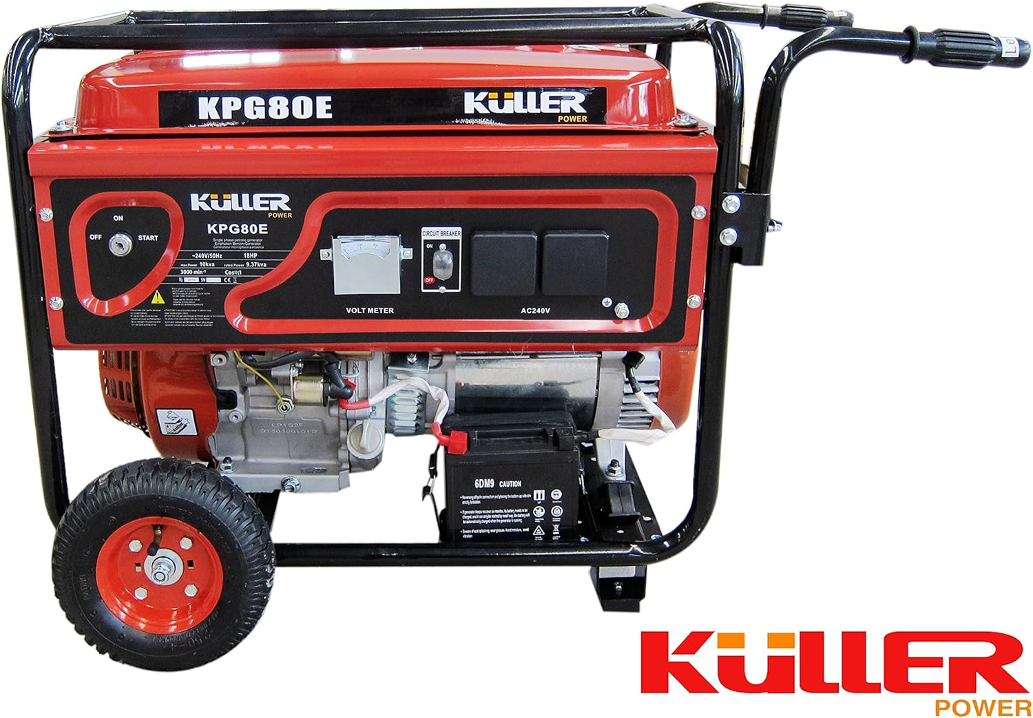 KULLER 18HP 8000W Max/7500W Rated Backup Petrol Generator Single-Phase image number 3