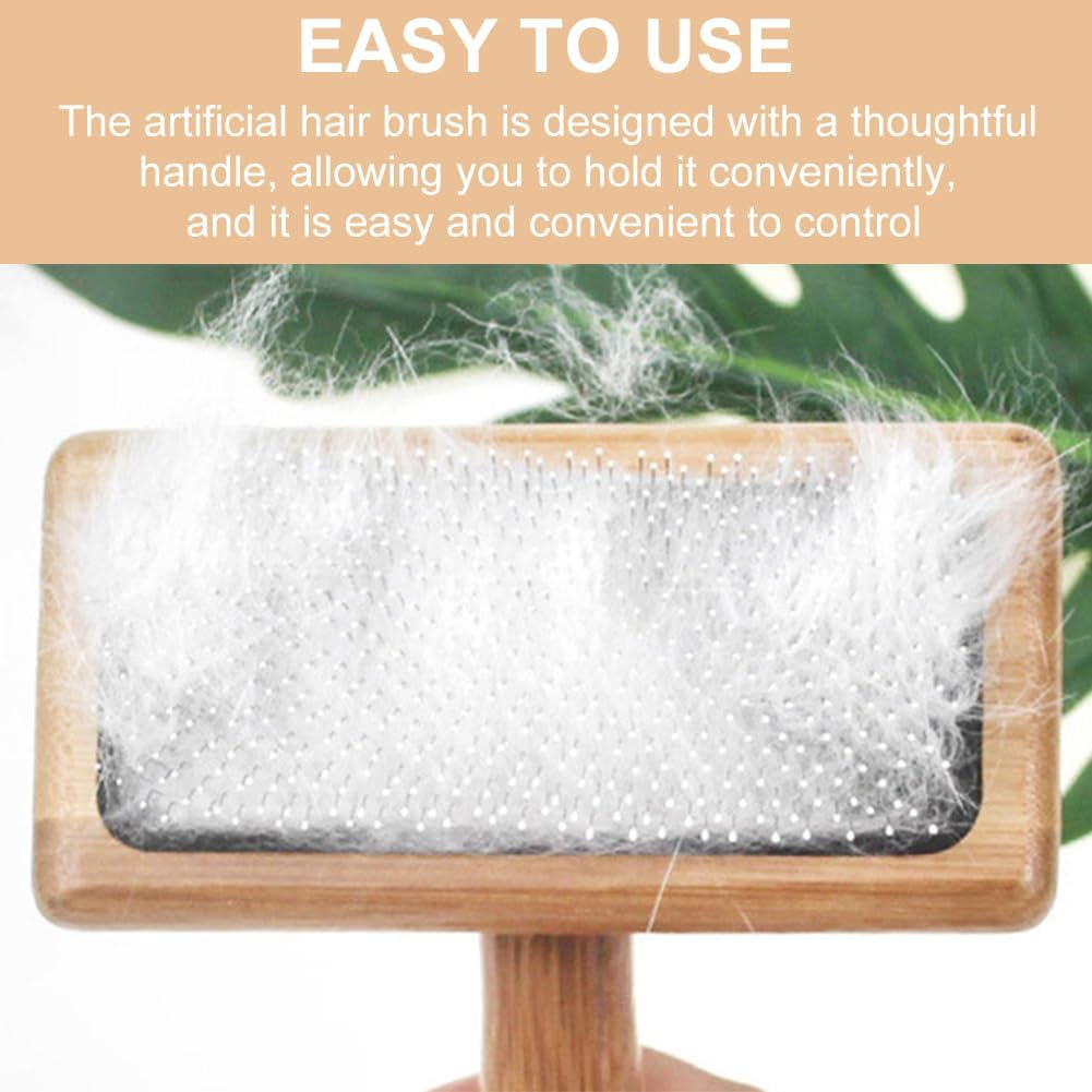 2Pcs Hand Wool Carders,Wool Carding Comb,Bamboo Air Cushion Fur Rugs,Needle Felting Brush Pillows for Coat Felt Tassel Dog Hair