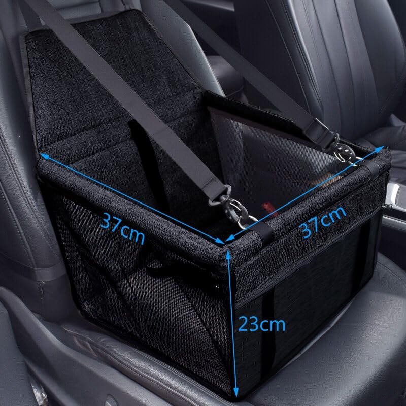 RUPEWA Dog Car Seat Covers Hard Bottom, for Car Back Seat Pet Car Seat Covers with Side Flaps & Dog Seat Belt, Scratchproof Pet Seat Cover for Cars, Trucks, Suvs, Black image number 6