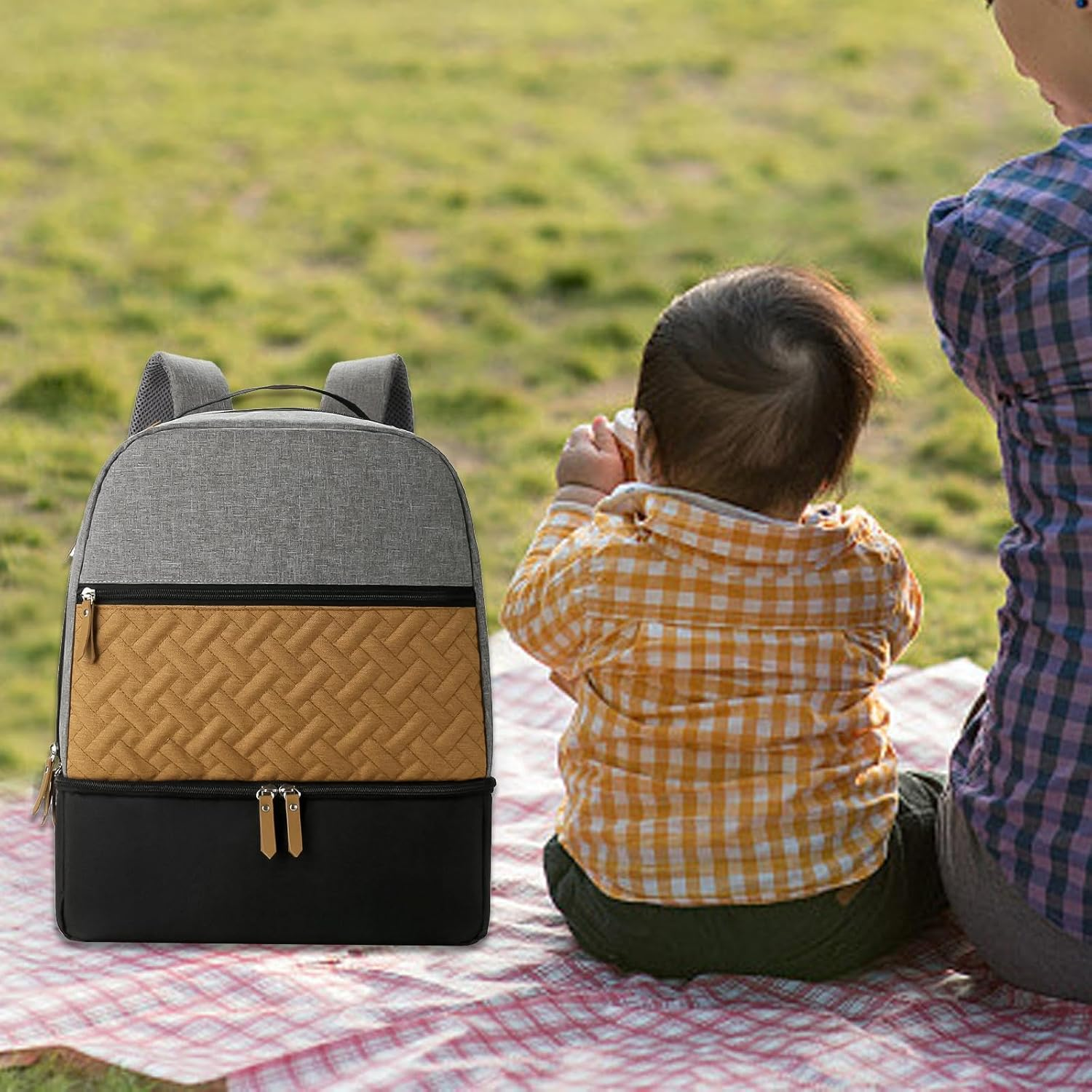 Portable Diaper Bag Backpack for Parents with Large Storage, Multicolor A, as Described image number 3