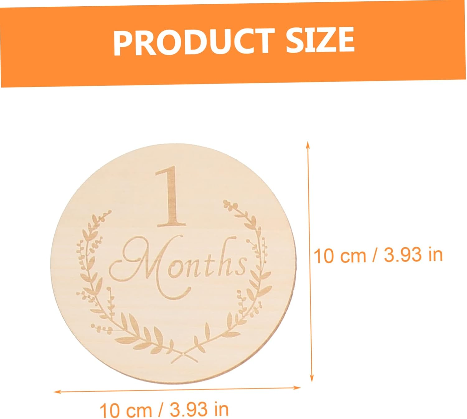 KOCKSHION 13Pcs Wooden Milestone Cards for Durable Growth Photo Props Printed Wooden Slices for Monthly Commemorative Photography Creative DIY Craft Accessories - Beige image number 3