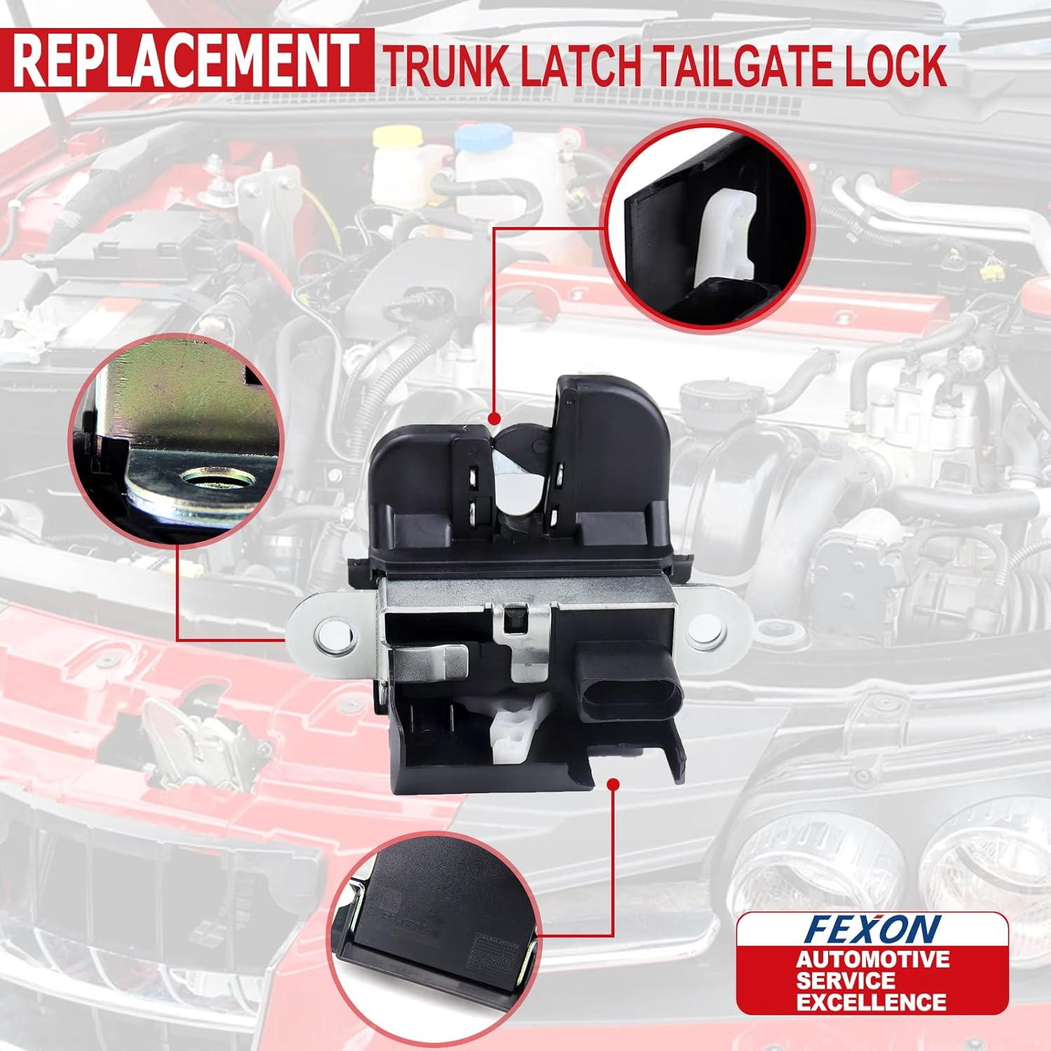 Trunk Latch Tailgate Lock Compatible with VW Jetta Sportwagen 2010-2014, VW Tiguan 2008-2017 Replaces 5M0827505E