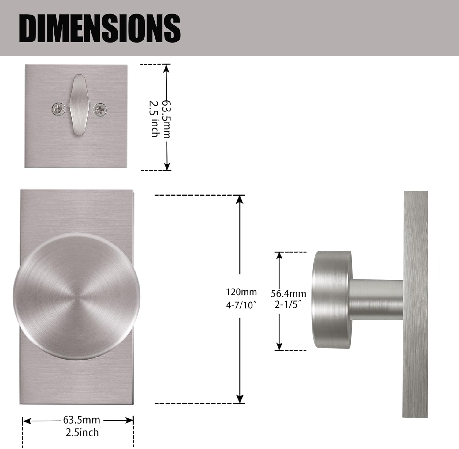 HIEMEY Brushed Nickel Door Knob with Deadbolt, Single Cylinder Deadbolt and Door Knob Set image number 7