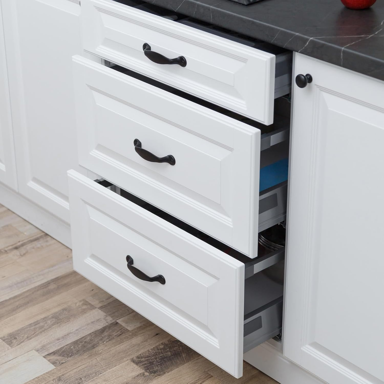 BEZANU Plastic Furniture Corner Braces, 30 Set Angle Code Fasteners with Screws for Drawers, Cabinets, Desks, Home Repair (White) image number 3