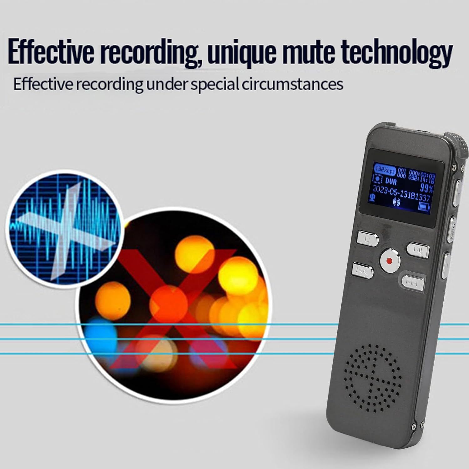 Digital Voice Recorder, Noise Reduction Voice Activated Recorder with Playback, MP3 Player Portable Audio Recorder Dictaphone for Lectures Meetings (16G) image number 5