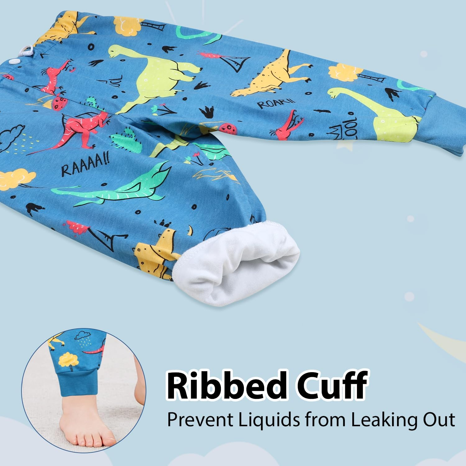 MOEMOE BABY Waterproof Diaper Pants for Potty Training 2 Packs Overnight Diaper Short for Toddler Boys and Girls image number 1