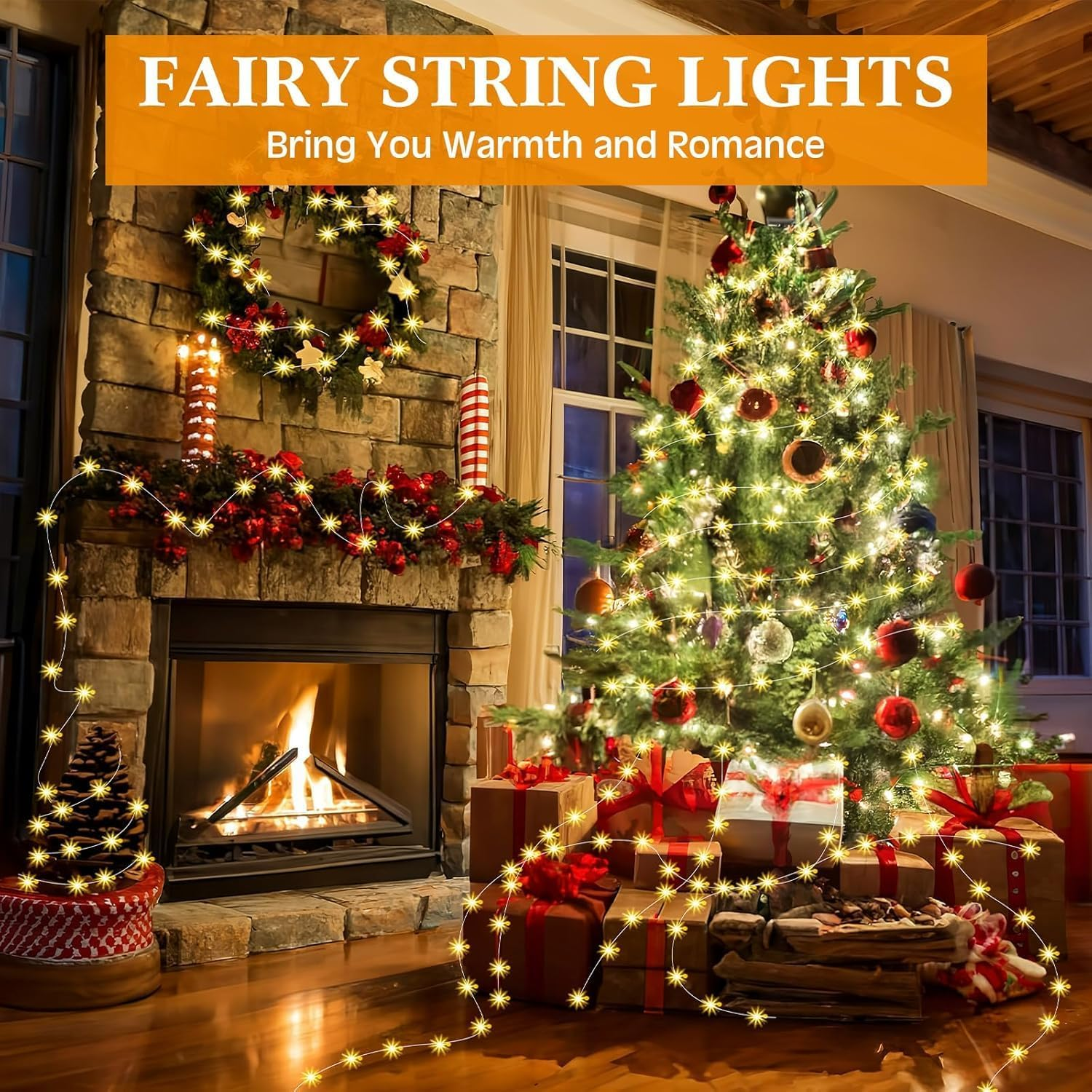 4 Pack Fairy LED String Light USB Powered Operated, 2M/20 LED USB Powered String Light, Indoor Outdoor String Lights for Xmas Tree,Wedding, Halloween, Party, Garden Decoration(Warm White) image number 6