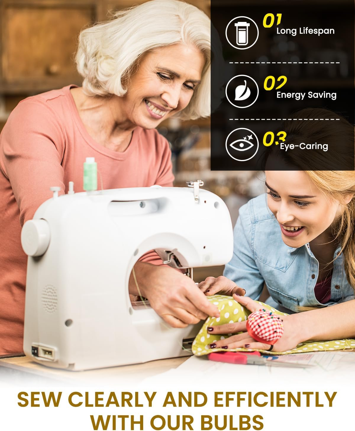 Bonlux B15 Led Bulb 2W,Sewing Machine Bulb Led,B15D Pygmy Bulb 15W Bayonet Incandescent Bulb Replacement, for Living Room, Bedroom,Sewing Machine/Cooker Hood,Warm White 2700K (Pack of 2) image number 5