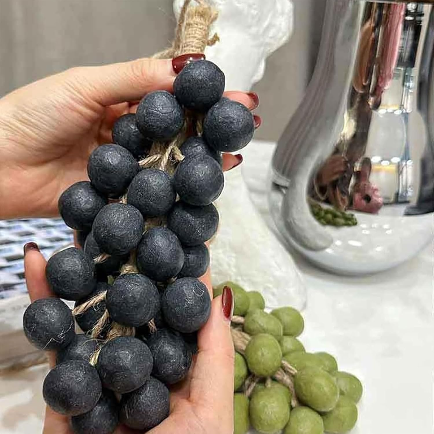 Handmade Grape Cluster Soap on a Rope - Natural Cold Process Bar with Purple Grape Fragrance for Face, Body & Shower, Decorative Bathroom Decor & Gift-Ready Artisan Soap (#5)