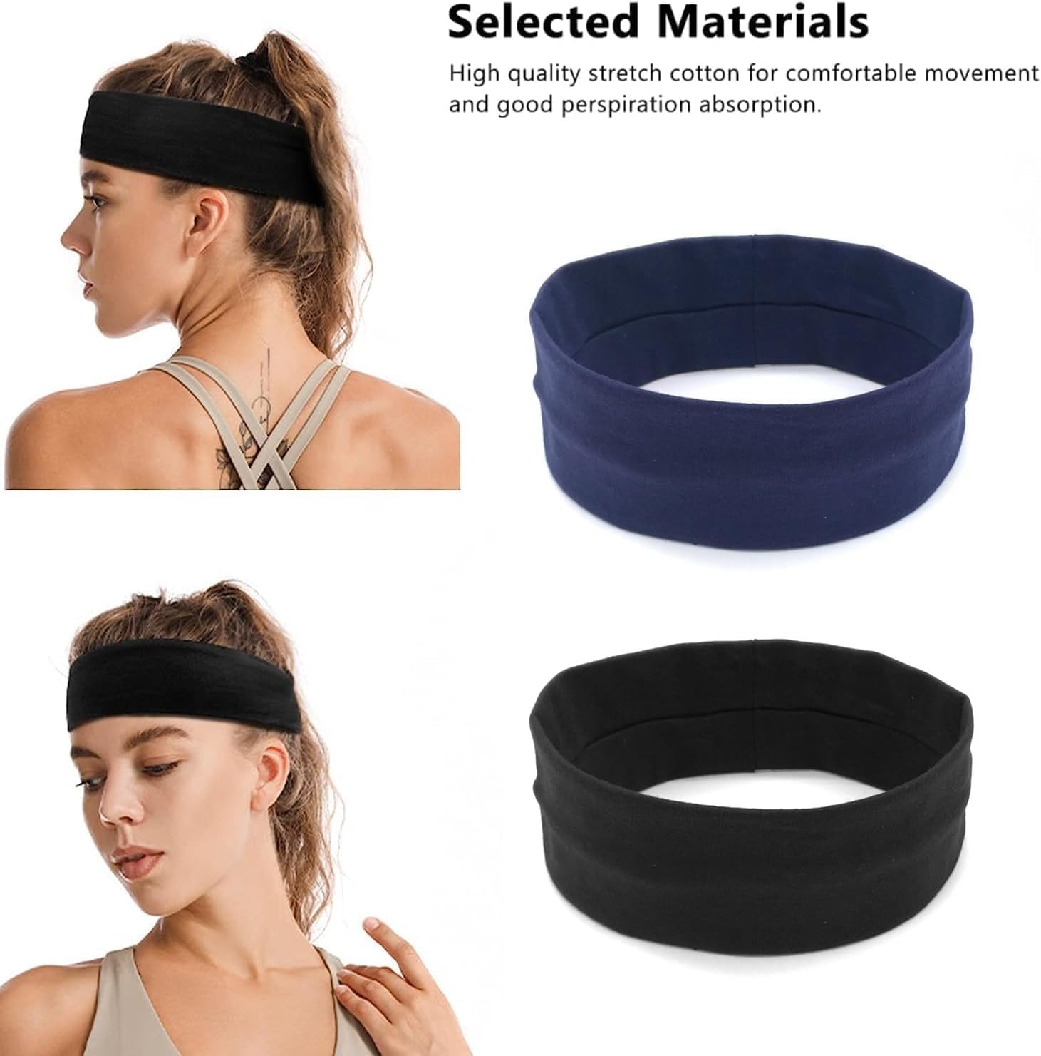 Headband,Lightweight Sports Headband Non-Slip Silicone Elastic Headbands,H HOME-MART Athletic Skinny Headbands for Women Men- Silicone Grip Hairband Mini Sweat Band,Great for Working Out - Color-E(8Pcs) image number 6