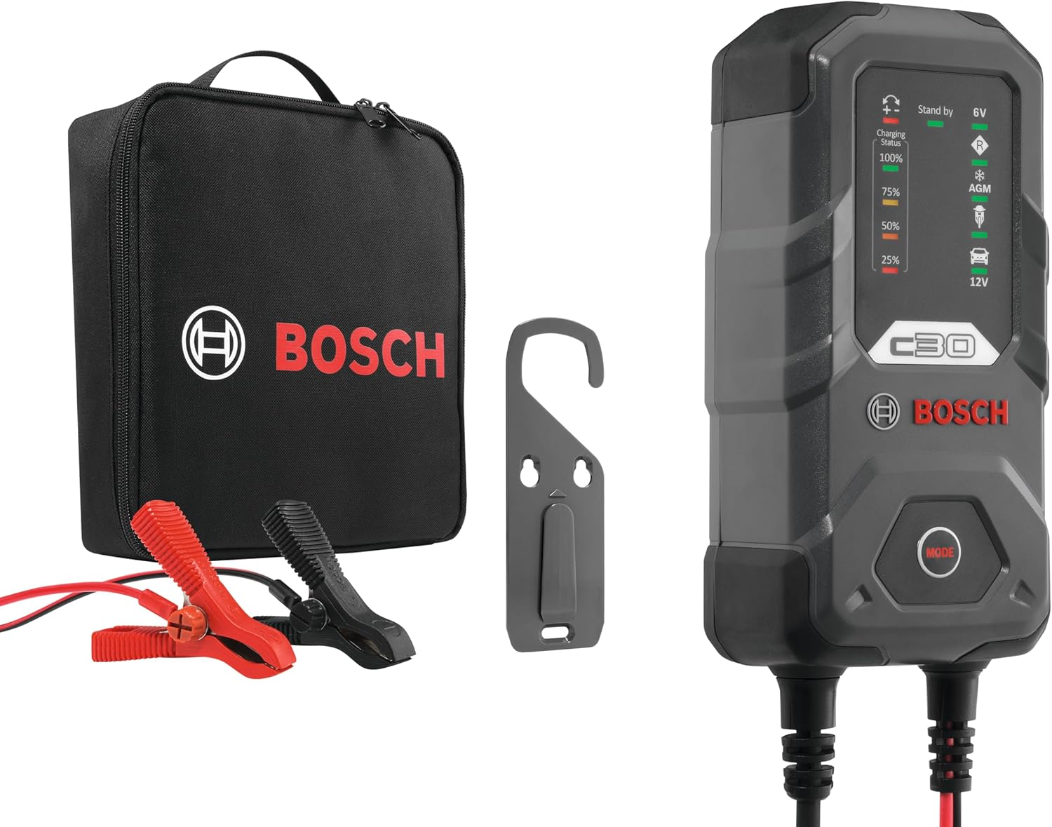 Bosch C30 Battery Charger, 3.8 Amps with Trickle Charging - for 6V/12V Lead-Acid, EFB, Gel, AGM and SLI Batteries, Comes with AU Style Plug image number 4