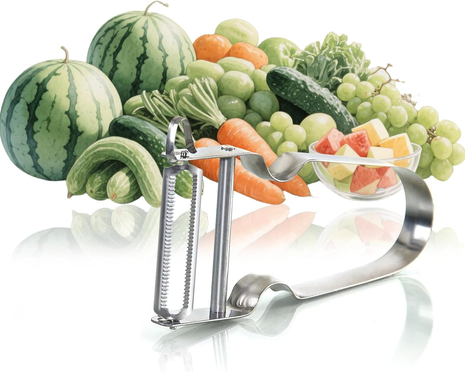Treayes 12Cm Peeler - Stainless Steel Blade Peeler for Apple, Potato and Vegetable