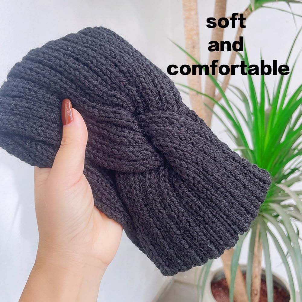 TSUOUKL 3Colors Headband Children Girls Headband Women'S Winter Knitted Headbands Knitted Headband Ear Warmer Elastic Autumn and Winter Versatile Women