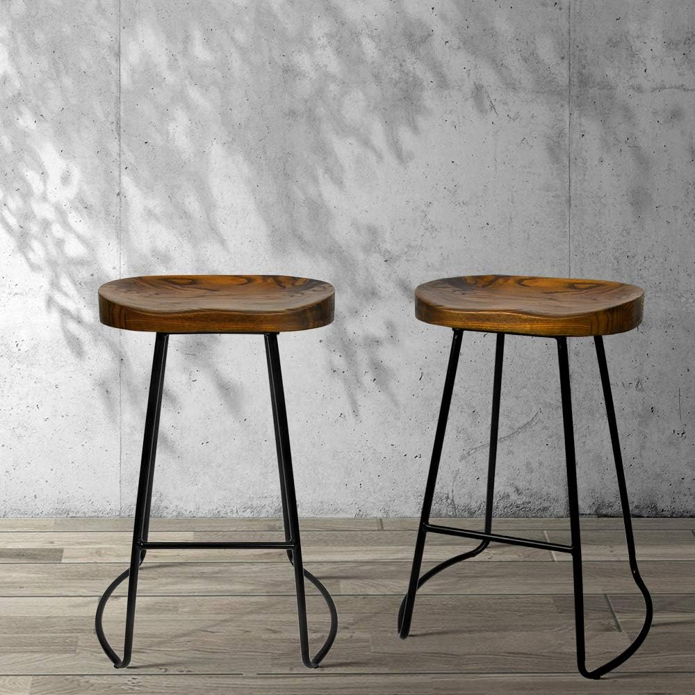 Artiss Bar Stools Stool Set of 2 Kitchen Counter Barstools Dining Chair Vintage image number 5