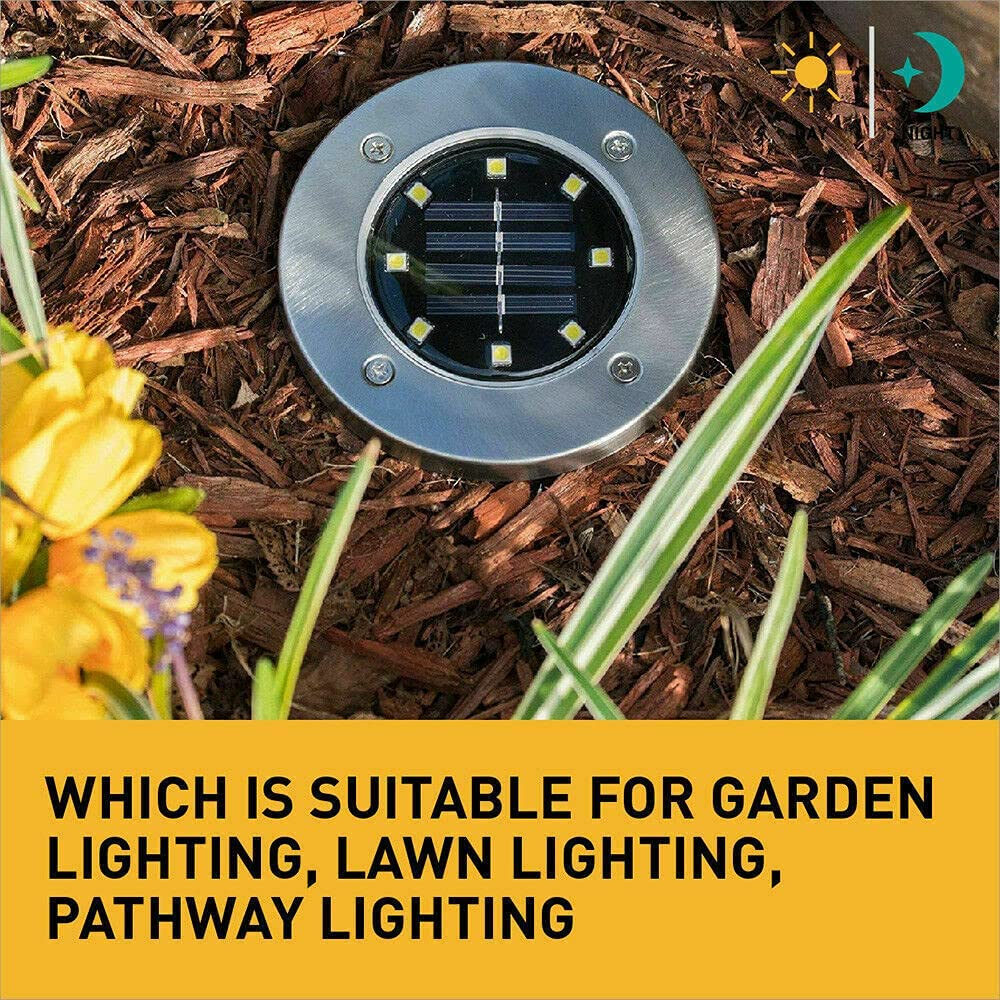 4/8/12 Solar Powered LED Buried Inground Recessed Light Garden Outdoor Deck Path (8X) - 12X image number 3