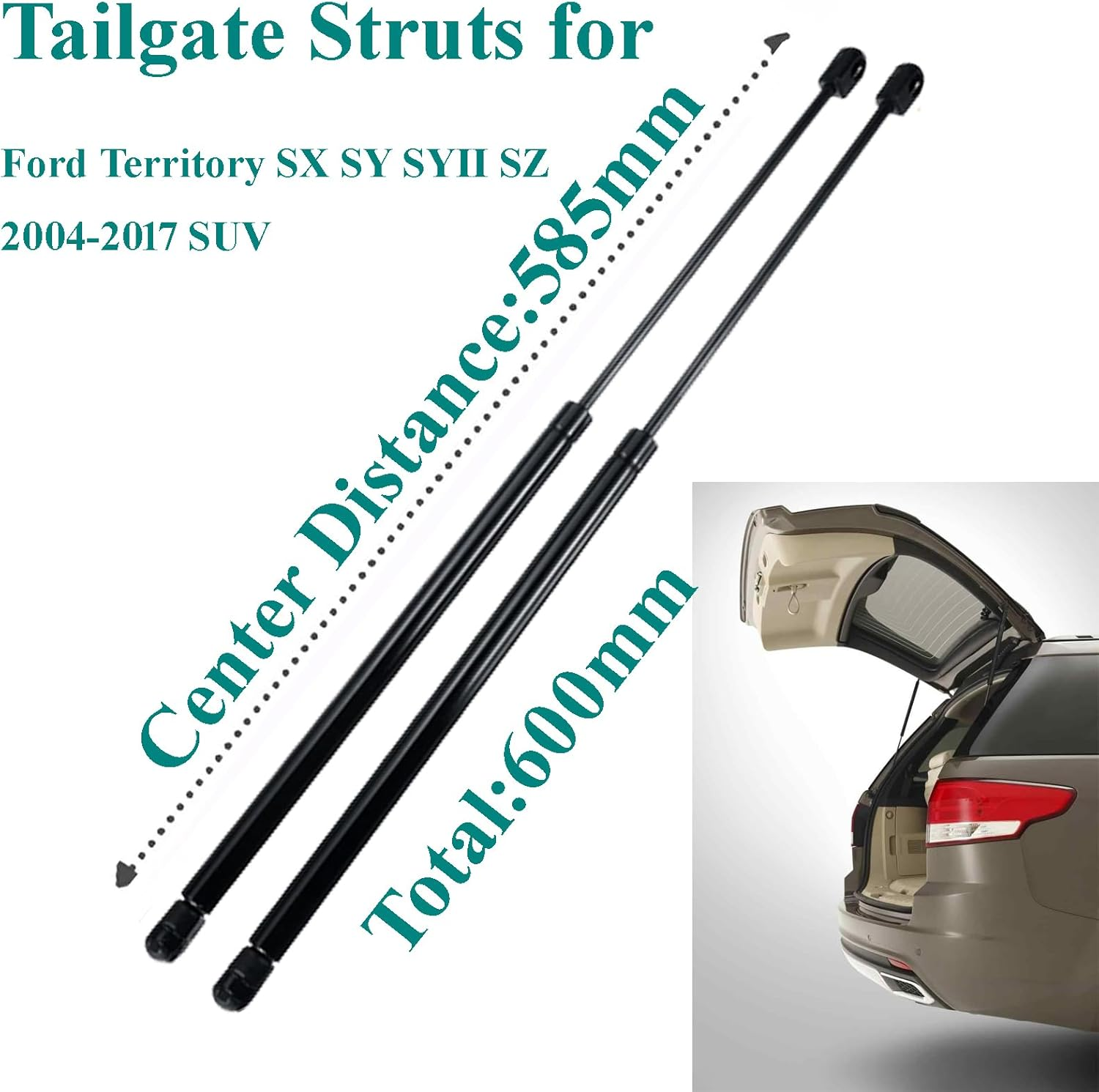 6Pcs Gas Struts for Ford Territory SX SY SZ 2004-2017 Bonnet Hood+Tailgate Boot+Rear Hatch Door Window Glass Lift image number 5