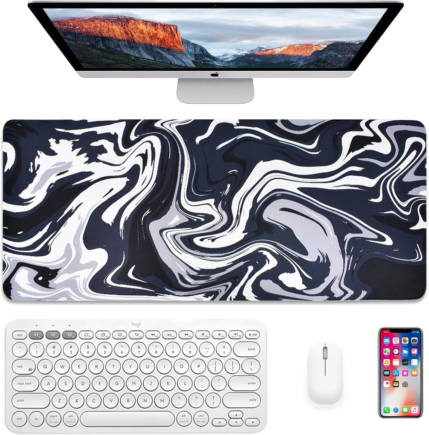 Gaming Mouse Pad 800 * 300 * 0.3Mm Big Large Desk Mat, XXL Large Mouse Pad, Non-Slip Rubber Base Waterproof Keyboard Mat with Stitched Edges, Gaming Keyboard Mouse Mat image number 5