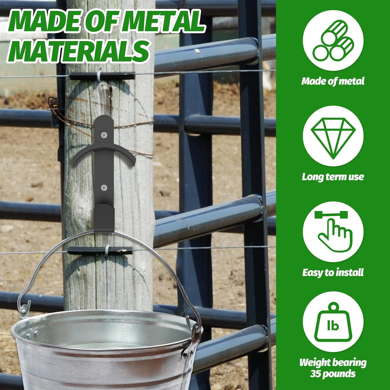 4 Pcs Metal Bridle Rack with Rust Coating Wall Mounted Bridle Holder with Tubes and Screws for Barn Tack Room Stall Storage Black image number 6