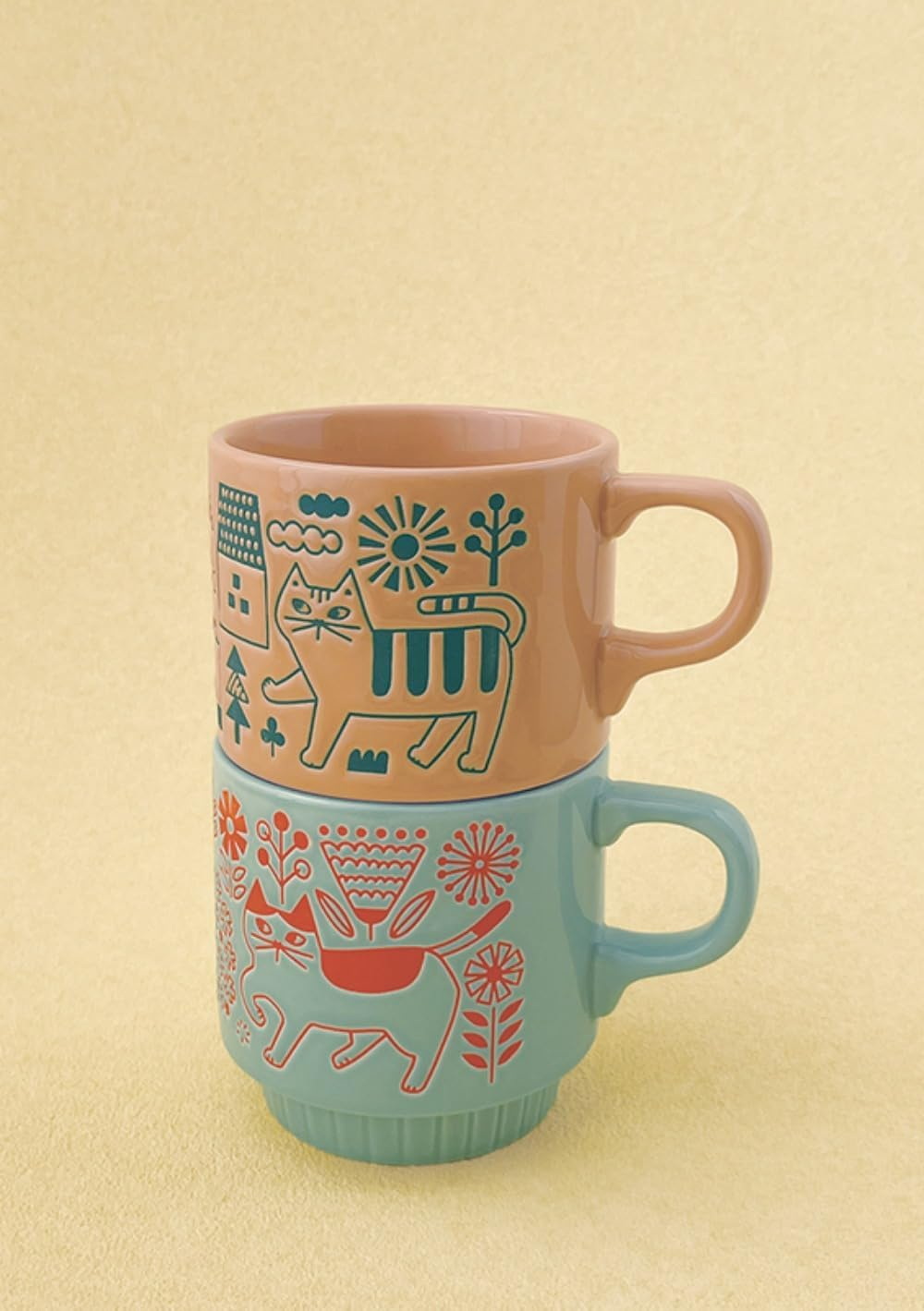 Decore Corporation Osanpo Mug, Flower Garden, Size (W X D X H): Approx. 3.4 X 4.8 X 3.4 Inches (8.8 X 12.2 X 8.8 Cm), MG-47881 - Blue image number 2