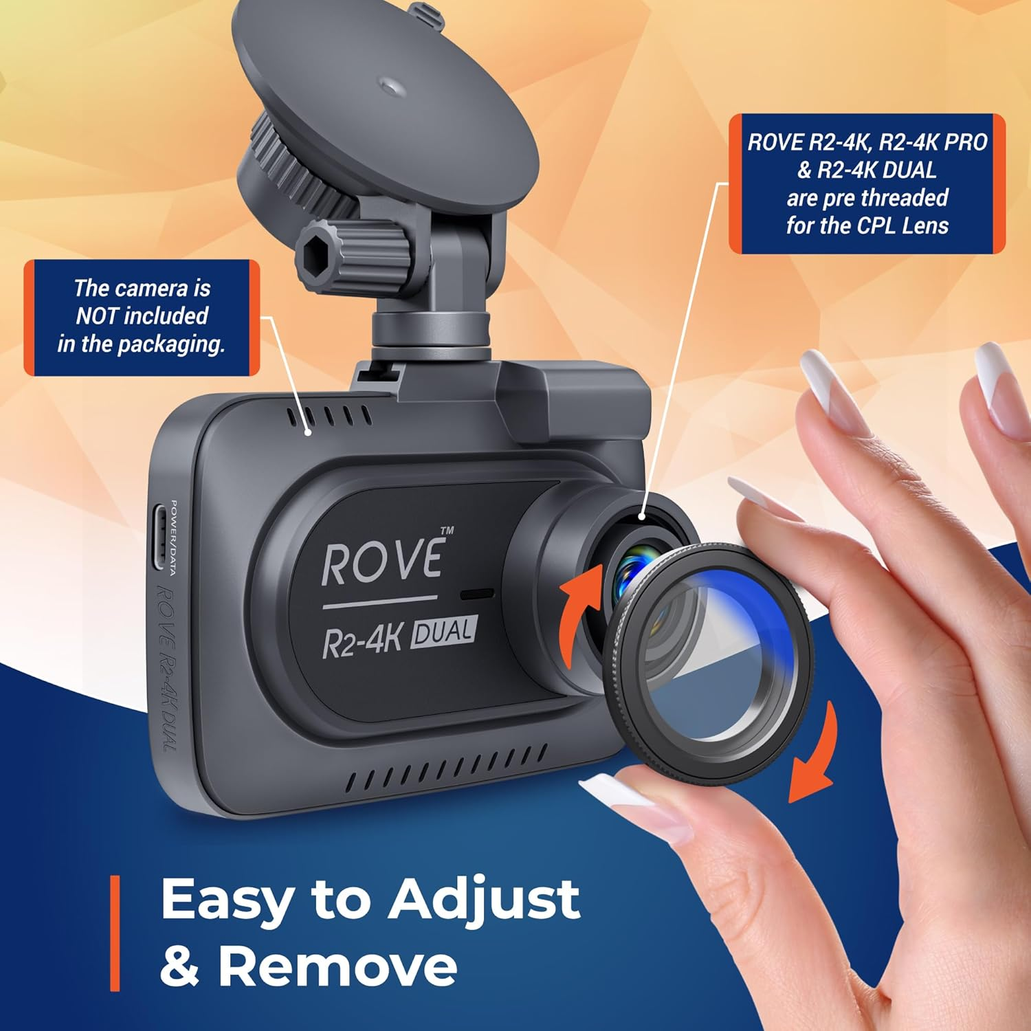 ROVE Ultimate CPL Filter, Anti-Glare Circular Polarizer Lens for ROVE R2-4K, R2-4K PRO, and R2-4K Dual Dash Cam Models image number 1