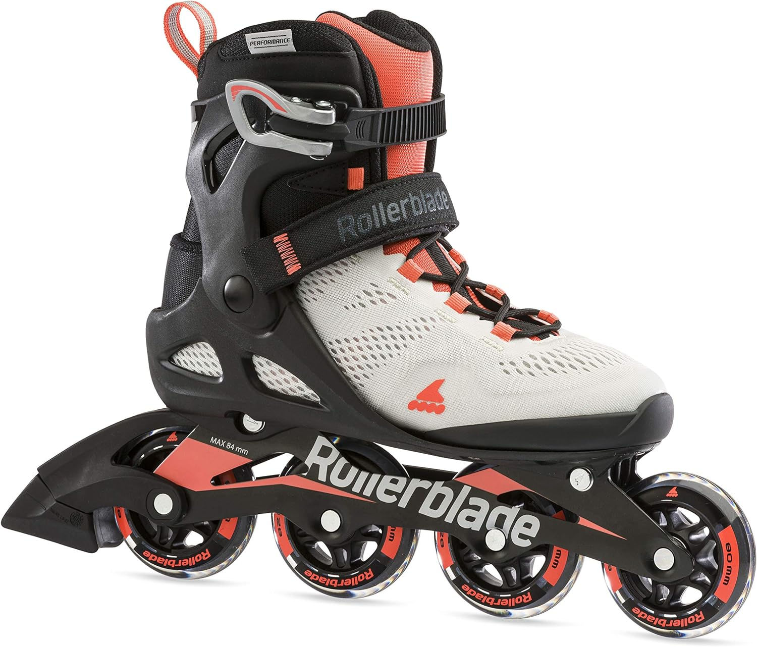 Rollerblade Macroblade 80 Women'S Adult Fitness Inline Skate, Grey and Coral, Performance Inline Skates image number 6