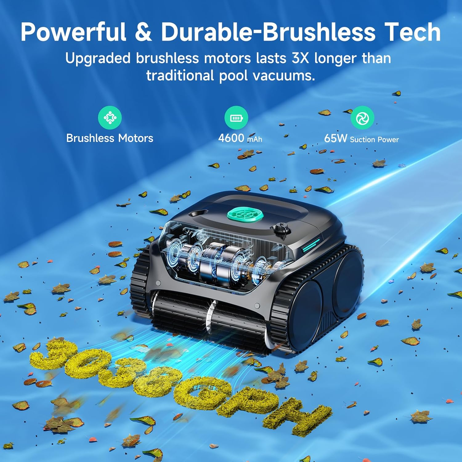 (2025 New) WYBOT C2 Robotic Pool Cleaner with App Control, Wall & Waterline Cleaning, Double Filtration, 180Mins Runtime, Smart Navigation, Ideal for Inground Pools up to 200㎡ image number 1