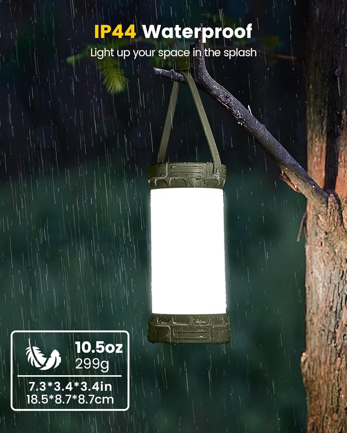 Glocusent 135 LED Ultra Bright Camping Lantern, up to 200H, 5000Mah Power Bank, Camping Lights with 3 Colors & 5 Brightness, SOS, Max 1500LM, Rechargeable Lantern for Power Outages Camping Emergency image number 5