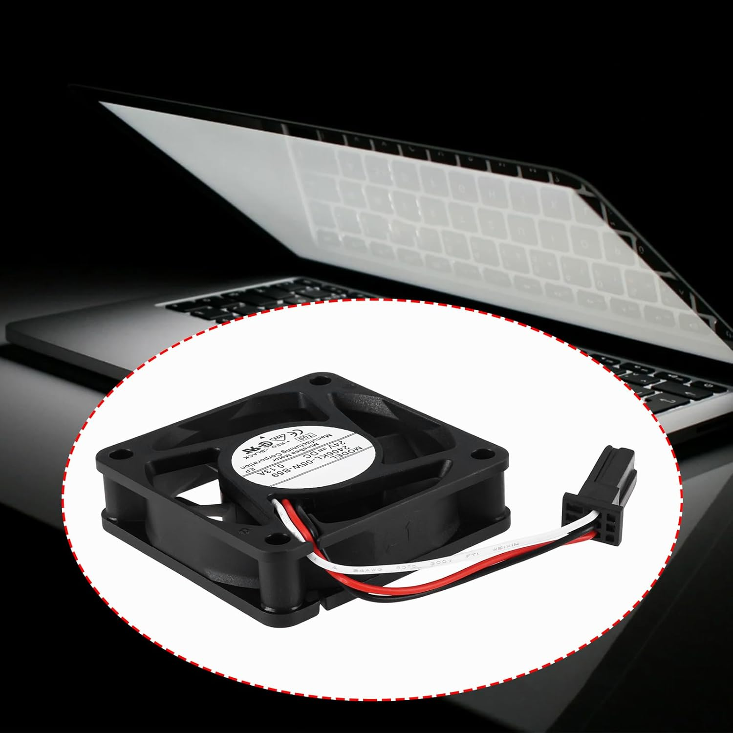 DC 24V 0.13A Cooling Fan with 3-Pin Plug 60X60X15Mm 2406KL-05W-B59 Compatible with NMB-MAT Desktop Laptop Server image number 3