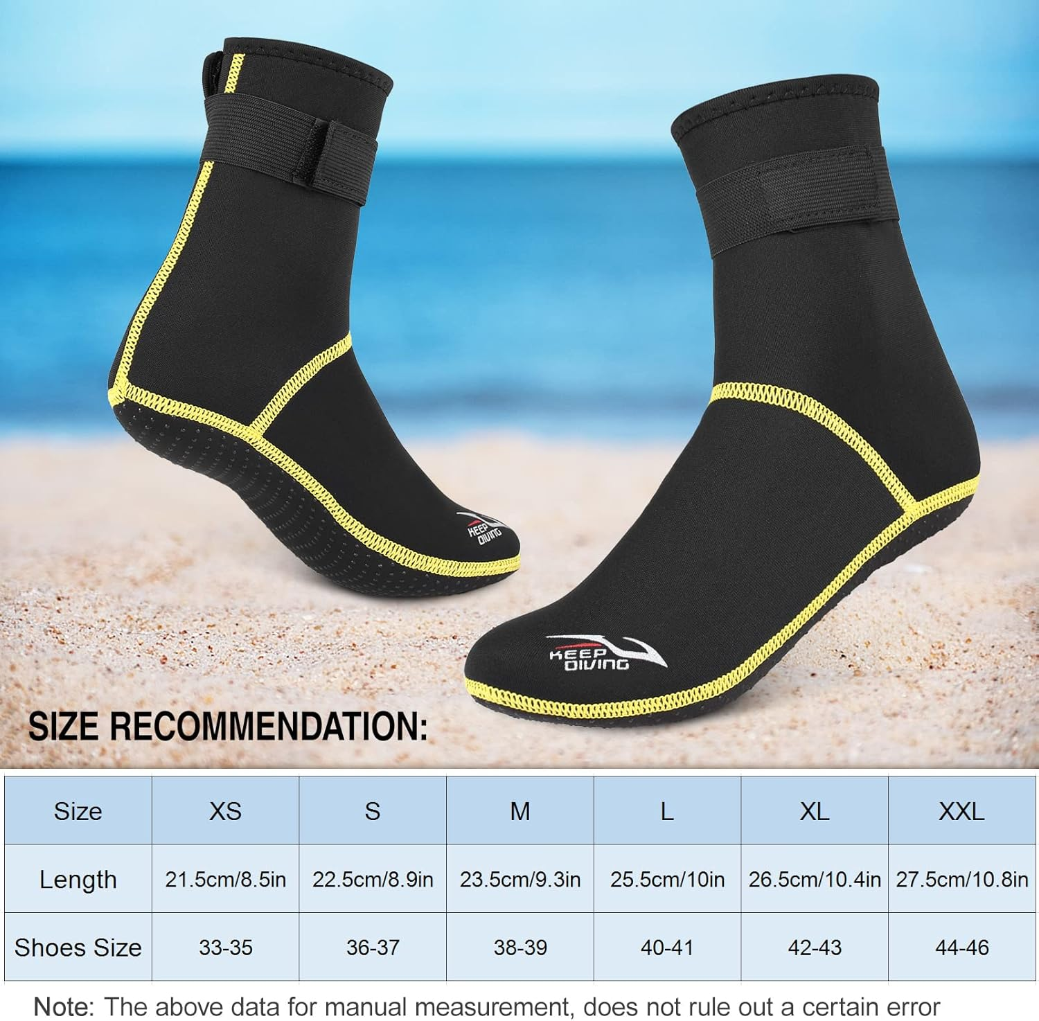 RAYWE Diving Socks 3Mm Neoprene Beach Water Socks Thermal Wetsuit Boots anti Slip Diving Socks for Rafting Snorkeling Sailing Swimming image number 7