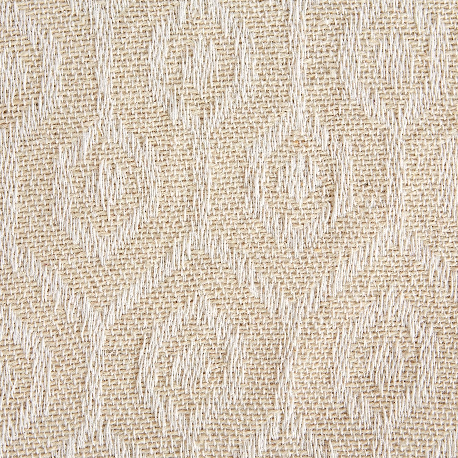 DII Modern Cotton Geometric Blanket Throw with Fringe for Chair, Couch, Picnic, Camping, Beach, & Keep Cozy with Everyday Use, 50X60, White image number 1