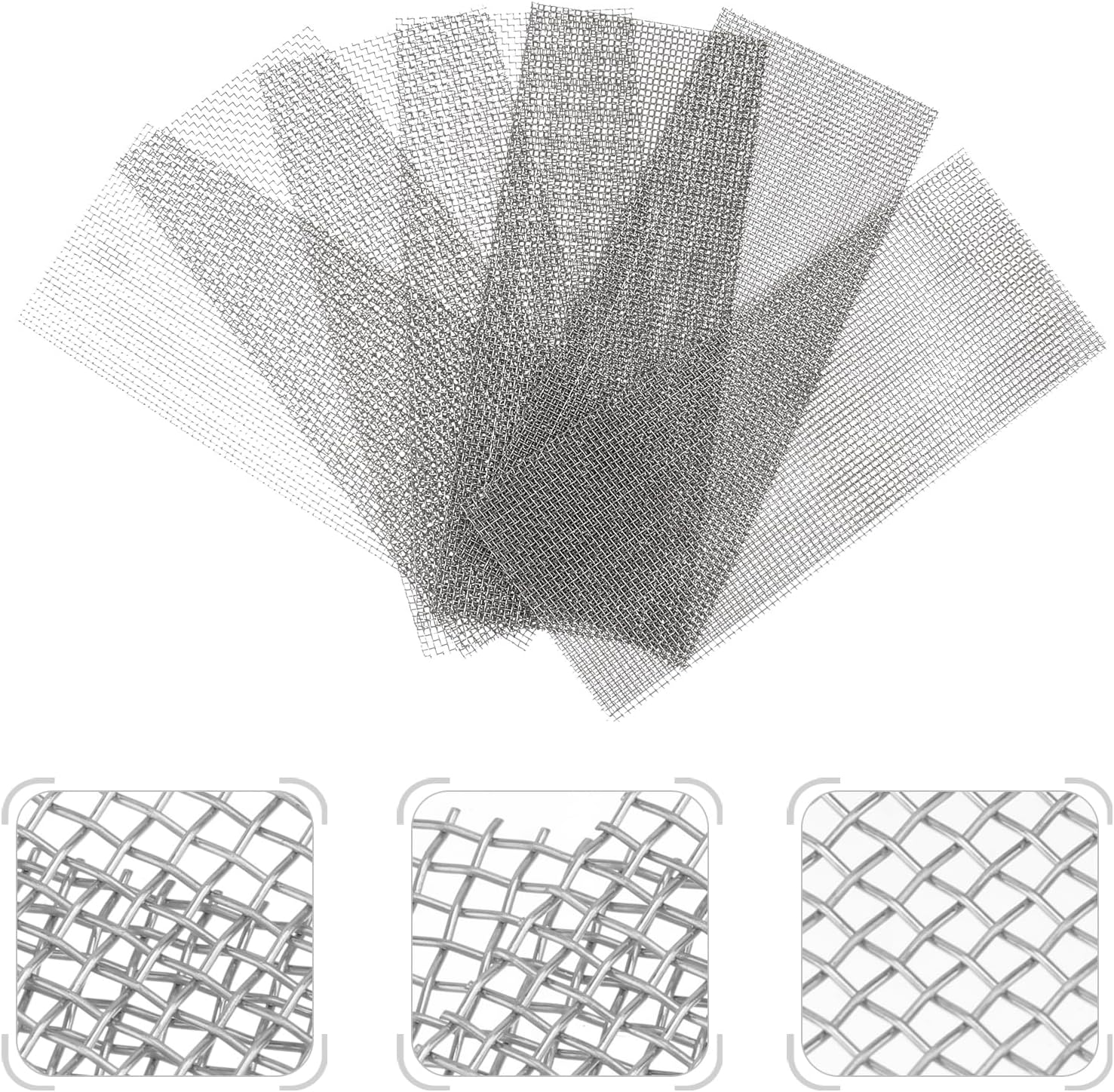 ULTECHNOVO Aquatic Plant Grid Aquarium Mat Made of Wire Mesh Live Plant Moss Wall Aquarium Plants Net Wall Grid Fish Tank Wire Mesh Pad Stainless Steel Aquarium Artificial Pack of 10