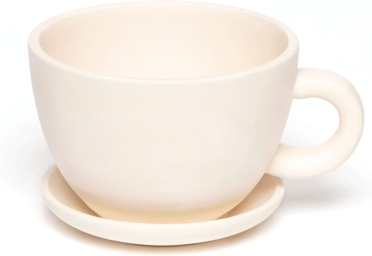 Baker Ross AC624 Ceramic Flower Pots Cup & Saucer (Pack of 2), 12 Cm X 10 Cm X 14.3 Cm, Ceramic image number 1