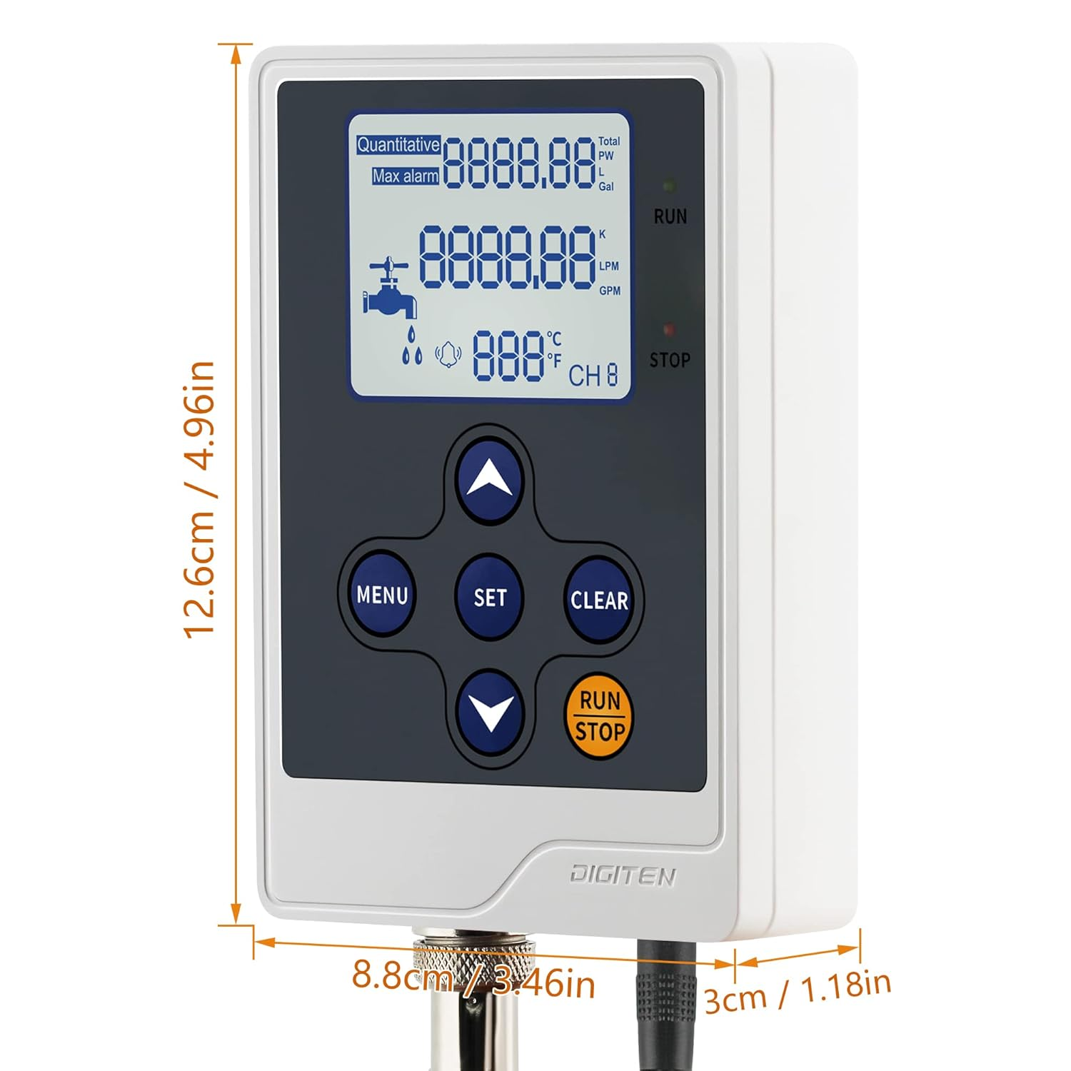 DIGITEN Water Flow Control LCD Display+G1 Flow Sensor Meter+G1 Solenoid Valve+12V Power image number 3