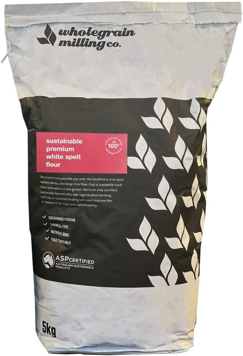 Wholegrain Milling Co Sustainable, Premium White Spelt Flour, 5 Kg - Contains a Fine Bran. Ancient Grain with a Wholegrain Flavour. Can Be Used as All-Purpose Flour. image number 1