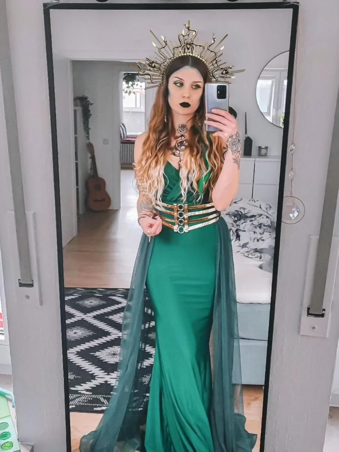 Jevenis Punk Medusa Headpiece Medusa Crown Punk Snake Headband Medusa Costume Accessories Goddess Costume image number 2