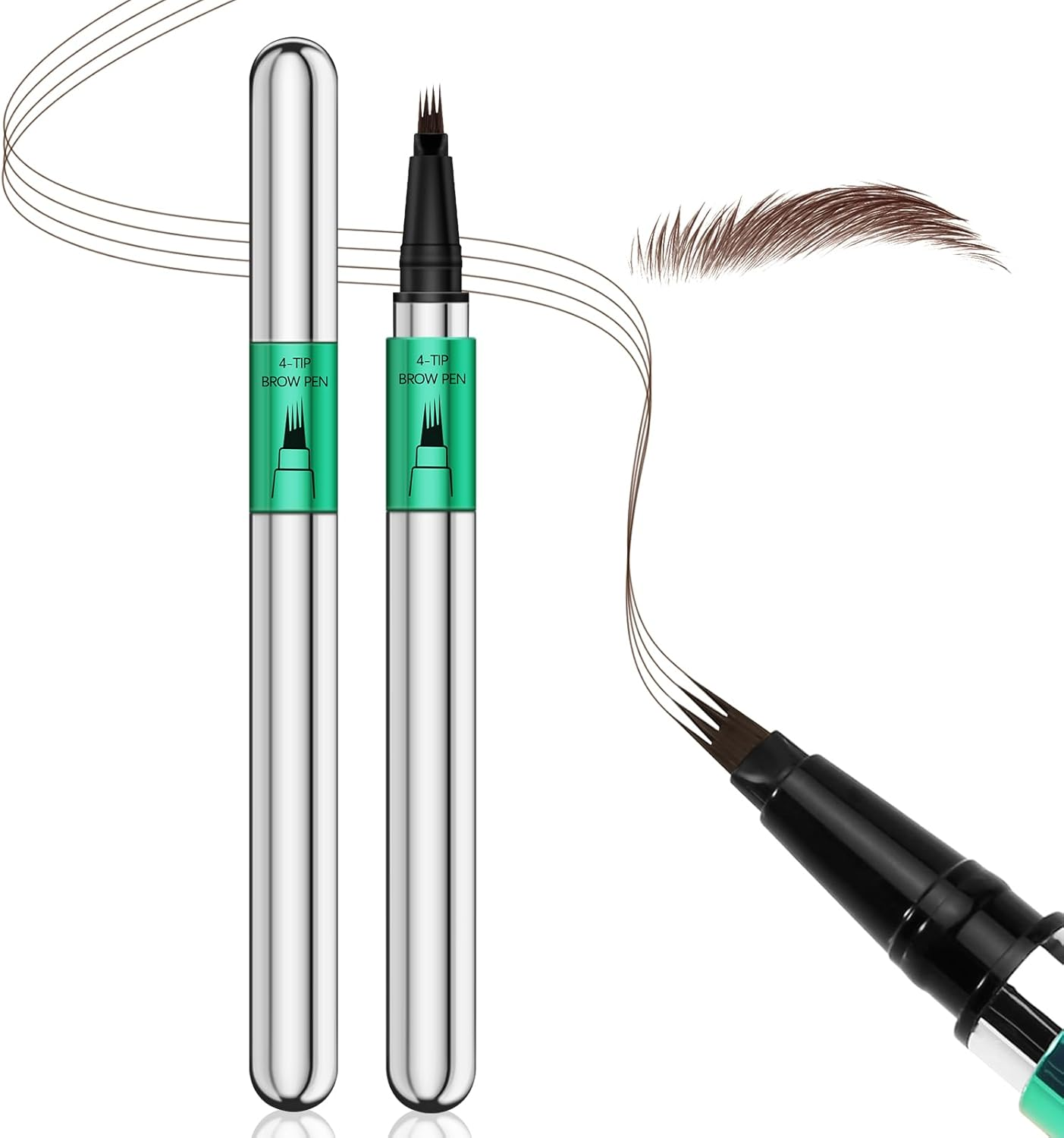 Microblading Eyebrow Pen，Waterproof Eyebrow Pencil Micro 4 Point Brow Pen，Eye Brow Makeup Pen for Women to Effortlessly Create Hair like Natural Brows，Long Lasting & Smudge-Proof