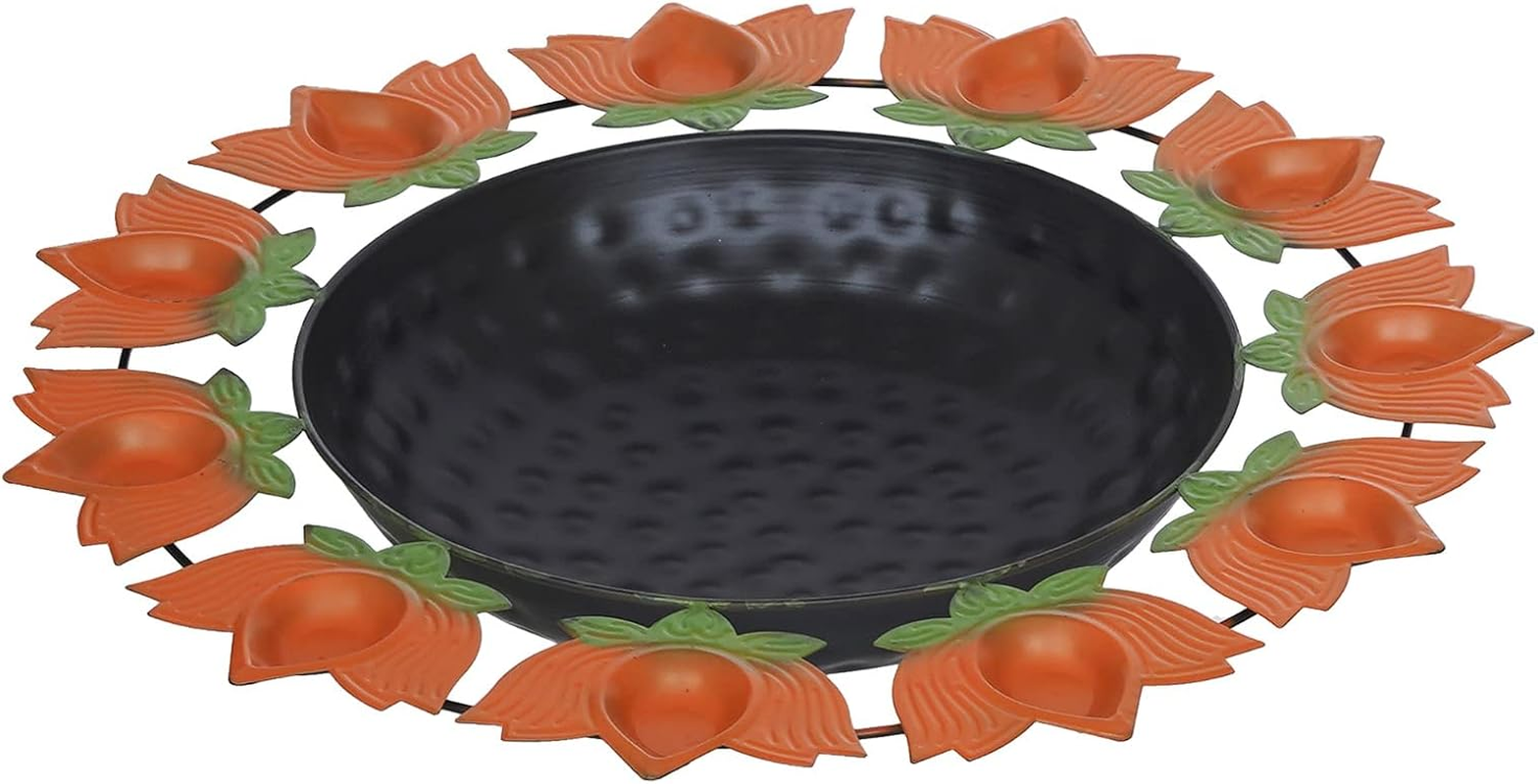 Webelkart Urli Bowl Set of 3 Lotus Diya Metal Urli Pot Potpourri Bowl for Home and Office Decor & Festival Gift,Water Floating Flowers and Tealight Candle Holder for Vastu, Pooja and Home Decoration image number 4